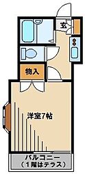 スカイハイツ 1Kの間取図画像