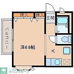 フレーシア 1Kの間取図画像