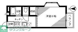 コーポ山吹 1Kの間取図画像