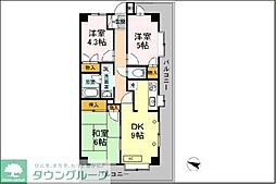サニーハイツ村野 3DKの間取図画像