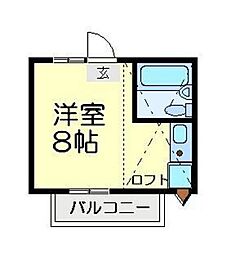 レザヴィ ワンルームの間取図画像