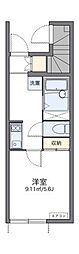 レオネクスト新座ブルー 1Kの間取図画像