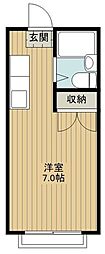 リンデンバウム ワンルームの間取図画像