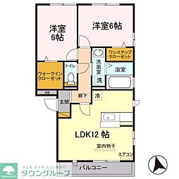 ラクールB 2LDKの間取図画像