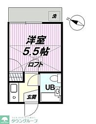 ライフピアピュウア 1Kの間取図画像