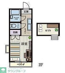 b'CASA川越南大塚re-born ワンルームの間取図画像