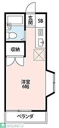 アリスマリオン ワンルームの間取図画像