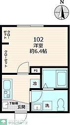 KAWAGOE TERRACE 1Kの間取図画像