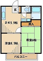 アネックス北秋津 2DKの間取図画像