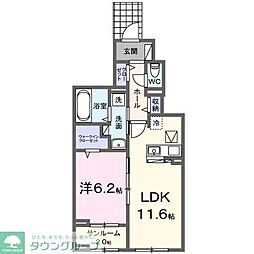 ベル・ファミーユ 1LDKの間取図画像