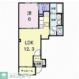 ファミリア・フェリス 1LDKの間取図画像
