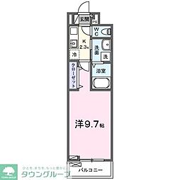 ヒカルサふじみ野上福岡 1Kの間取図画像