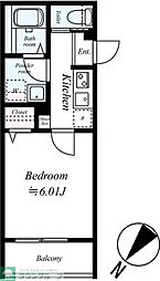 川越市南台2丁目アパート 1Kの間取図画像