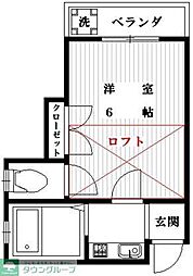 ロゼ狭山 1Kの間取図画像