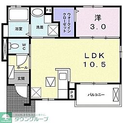 ジュネスアウラ 1LDKの間取図画像