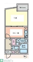 アートフル所沢ヒルズ 1DKの間取図画像