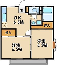アメニティ所沢 2DKの間取図画像