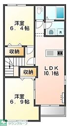 ピック・リヴァージュ 2LDKの間取図画像