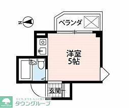 プリティハウス ワンルームの間取図画像