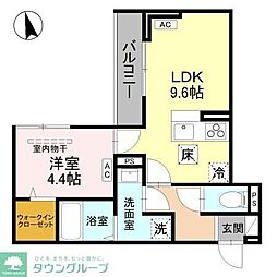 (仮称)D-Sereno小手指 1LDKの間取図画像