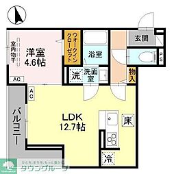 (仮称)D-Sereno小手指 1LDKの間取図画像
