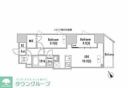 GRAN　PASEO蔵前II 11階2LDKの間取り