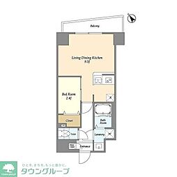 アルファコート曳舟 3階1LDKの間取り