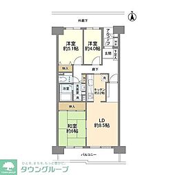 メトロハイツ東陽 12階3LDKの間取り