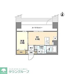 ウェルスクエア錦糸町ＳＯＵＴＨ 7階1DKの間取り