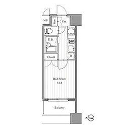 プライマル森下 2階1Kの間取り
