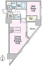 プライムメゾン蔵前 2階1LDKの間取り