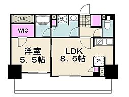 パークアクシス東陽町・親水公園 6階1LDKの間取り