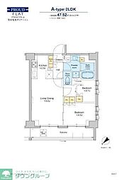 プラウドフラット墨田曳舟ディアージュ 4階2LDKの間取り