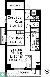 ラフィーヴィル清澄白河ＥＡＳＴ 2階1SLDKの間取り