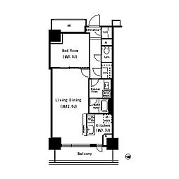 キャナルスクウェア豊洲 1LDKの間取図画像