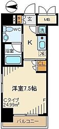 グランハイツ錦糸町 1Kの間取図画像