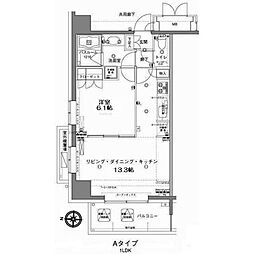 MFPRコート木場公園 1LDKの間取図画像