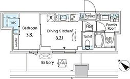 エムエー月島 6階1DKの間取り