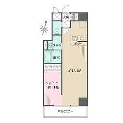 フレアF ワンルームの間取図画像