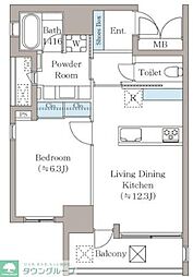 墨田区亀沢4丁目マンション 1LDKの間取図画像