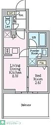 クレストコート東陽町 1LDKの間取図画像
