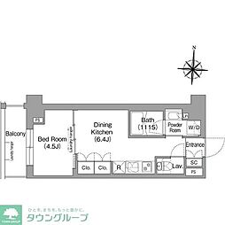 ウエリスアーバン住吉EAST 1DKの間取図画像