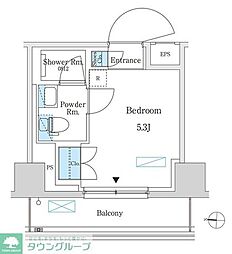 パークアクシス錦糸町スタイルズ ワンルームの間取図画像