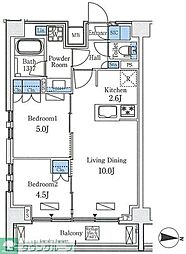 アクアレジデンス錦糸町 2LDKの間取図画像