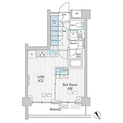 パークアクシス門前仲町テラス 1LDKの間取図画像