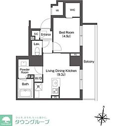 コンフォリア森下リバーサイド 1LDKの間取図画像