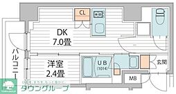 VANCOOL菊川駅前 1DKの間取図画像