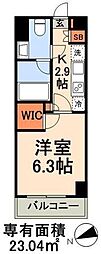 パークリュクス門前仲町mono 1Kの間取図画像