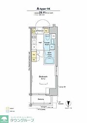 プラウドフラット亀戸 1Kの間取図画像