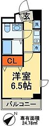 カスタリア三ノ輪 1Kの間取図画像